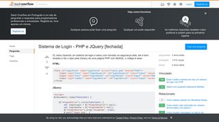 
                            3. Sistema de Login - PHP e JQuery - Stack Overflow em Português