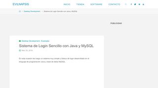 
                            9. Sistema de Login Sencillo con Java y MySQL – Evilnapsis