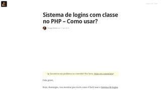 
                            6. Sistema de logins com classe no PHP – Como usar? - Thiago Belem ...