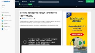 
                            5. Sistema de Registro y Login Sencillo con PHP y MySQL - ... en Taringa!