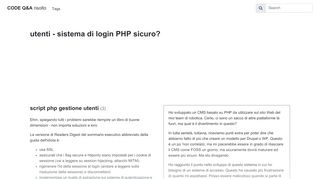 
                            9. sistema di login PHP sicuro? - CODE Q&A risolto - CODE Q&A Solved