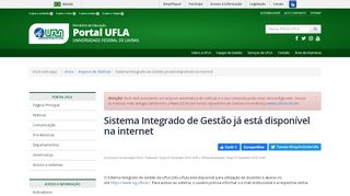 
                            2. Sistema Integrado de Gestão já está disponível na internet - UFLA ...