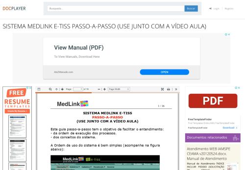 
                            9. sistema medlink e-tiss passo-a-passo - DocPlayer.com.br