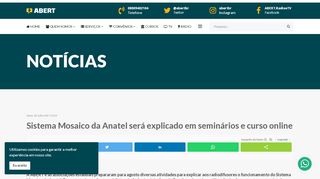 
                            13. Sistema Mosaico da Anatel será explicado em seminários e curso online