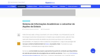 
                            13. Sistema Online: o calcanhar de Aquiles da Estácio | Revista QB