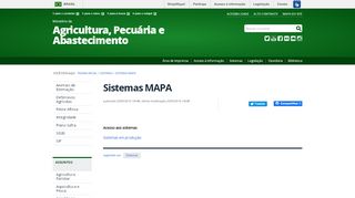 
                            10. Sistemas MAPA — Ministério da Agricultura, Pecuária e Abastecimento