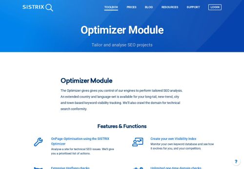 
                            4. SISTRIX Optimizer | Professional Onpage Evaluations