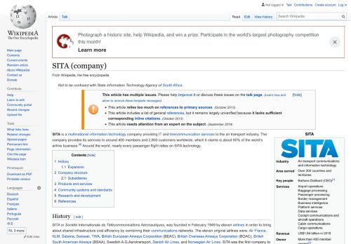 
                            13. SITA (company) - Wikipedia
