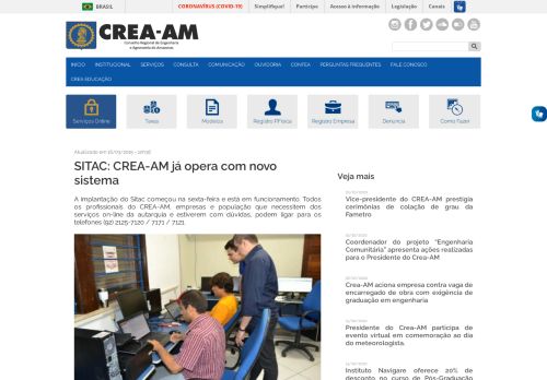 
                            6. SITAC: CREA-AM já opera com novo sistema - crea-am.org.br