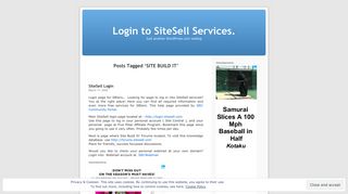 
                            12. SITE BUILD IT | Login to SiteSell Services.