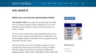 
                            4. Site Build-It - Steve Pavlina