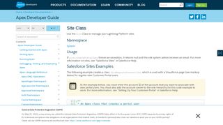 
                            2. Site Class | Apex Developer Guide | Salesforce Developers