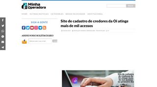 
                            10. Site de cadastro de credores da Oi atinge mais de mil acessos - Minha ...