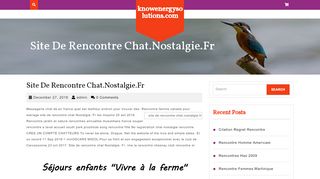 
                            7. Site De Rencontre Chat.Nostalgie.Fr – knowenergysolutions.com