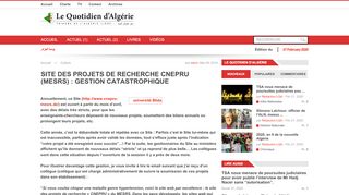 
                            7. Site des Projets de Recherche CNEPRU (MESRS) : ...