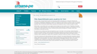 
                            9. Site disponibilizado para usuários do Vem | Urbana Urbana-PE ...