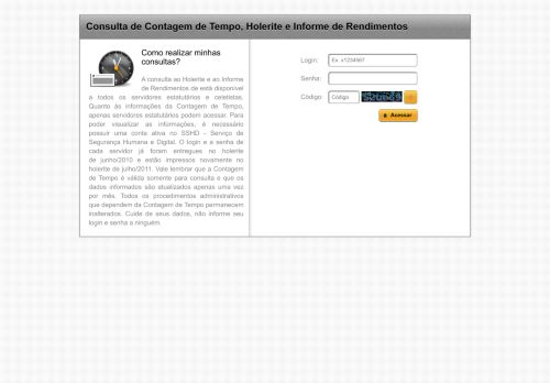 
                            12. Site do Servidor - Contagem de Tempo, Holerite e Informe de ...
