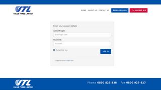 
                            6. Site Login Page | Value Tyres