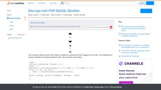 
                            7. Site login with PHP MySQL Blowfish - Stack Overflow