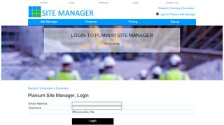 
                            4. Site Manager, Login - Planium