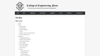 
                            8. Site Map | College of Engineering, Pune - CoEP