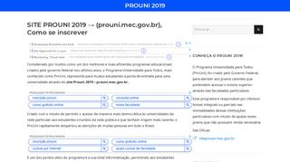 
                            8. SITE PROUNI 2019 → (prouni.mec.gov.br), Como se inscrever