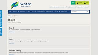 
                            5. Site Search - BA ISAGO University