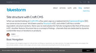 
                            7. Site structure with Craft CMS | Bluestorm