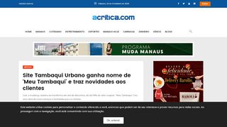 
                            13. Site Tambaqui Urbano ganha nome de 'Meu ... - Portal A Crítica 2019