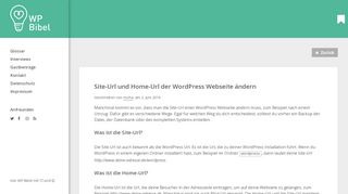 
                            7. Site-Url und Home-Url der WordPress Webseite ändern