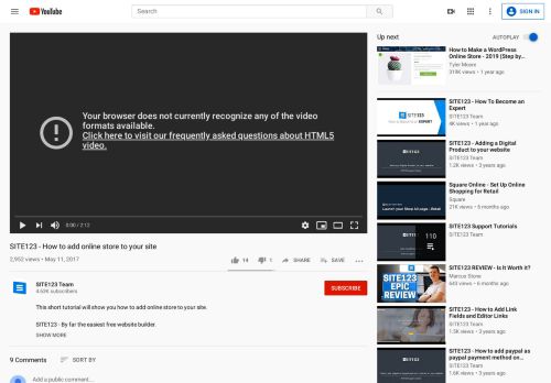 
                            7. SITE123 - How to add online store to your site - YouTube
