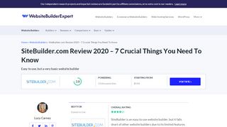 
                            8. SiteBuilder.com Review 2019 - 7 Crucial Things You Need To Know