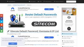 
                            3. Sitecom Default Password, Login & IP List (updated August 2018 ...