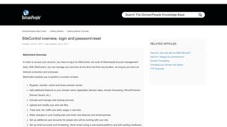 
                            8. SiteControl overview, login and password reset – DomainPeople Help ...