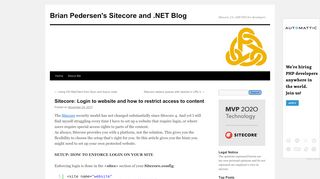 
                            12. Sitecore: Login to website and how to restrict access to content | Brian ...