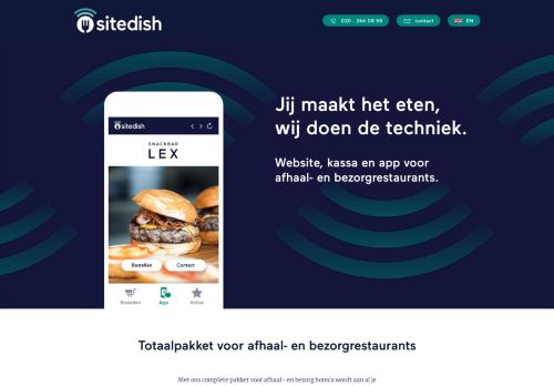 
                            2. Sitedish: Eten bestel website, app en kassa voor bezorgrestaurants