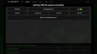 
                            2. sitefinity CMS file upload vulnerability - CXSecurity.com