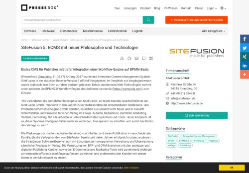 
                            11. SiteFusion 5: ECMS mit neuer Philosophie und Technologie ...