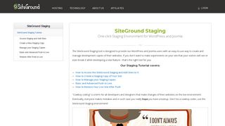 
                            2. SiteGround Staging