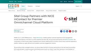 
                            7. Sitel Group Partners with NICE inContact for Premier Omnichannel ...