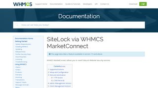 
                            10. SiteLock via WHMCS MarketConnect - WHMCS Documentation