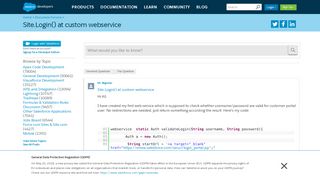 
                            3. Site.Login() at custom webservice - Salesforce Developer Community