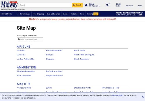 
                            3. SiteMap - MidwayUSA