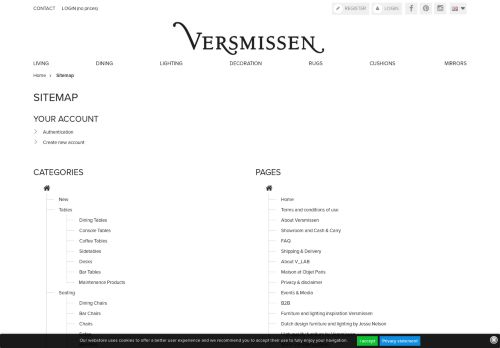 
                            3. Sitemap - Versmissen Furniture & Decoration