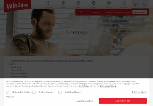 
                            7. Sitemap | win2day