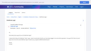 
                            9. SiteMinder Login - Forums - Liferay Community