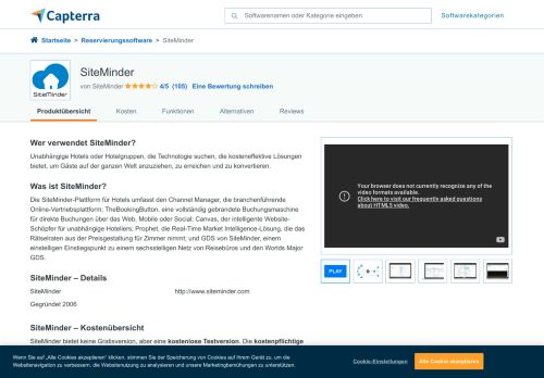 
                            8. SiteMinder Preis, Erfahrungsberichte & Bewertungen - Capterra