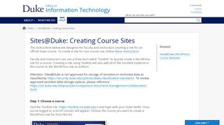 
                            13. Sites@Duke: Creating Course Sites | Duke University OIT