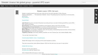 
                            12. Sitetalk/ Unaico/ itel global group - pyramid /IPO scam