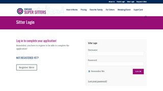 
                            7. Sitter Login - - Chicago Super Sitters